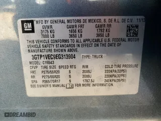2014 GMC Sierra 1500 SLT with VIN 3GTP1VEC9EG313904, listed as a Copart auction lot 46868635 with 445,539 mi miles and Salvage Title. Bid and sale history available at carsss.com. Image 14.