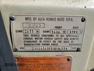 1983 Alfa Romeo Spider Veloce z VIN ZARBA5419D1016371, wystawiony jako Copart lot #71136854 z przebiegiem 78 432 mil mil oraz Szkody całkowita. Historia ofert i sprzedaży dostępna na DreamBid. Obrazek 12.