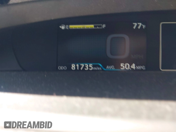 2019 Toyota Prius L Eco with VIN JTDKARFU0K3087064, listed as a IAAI auction lot 41986365 with 81,735 mi miles. Bid and sale history available at carsss.com. Image 7.