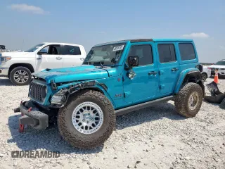 2024 Jeep Wrangler Rubicon X z VIN 1C4RJXFG1RW180410, wystawiony jako Copart lot #58039785 z przebiegiem 3 381 mil mil oraz Szkoda całkowita • Salvage title. Historia ofert i sprzedaży dostępna na DreamBid. Obrazek 1.