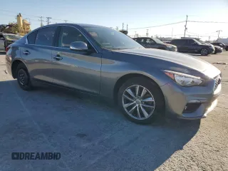 2021 Infiniti Q50 Pure with VIN JN1EV7AP6MM703597, listed as a Copart auction lot 46808815 with 53,490 mi miles and Salvage title. Bid and sale history available at DreamBid. Image 4.