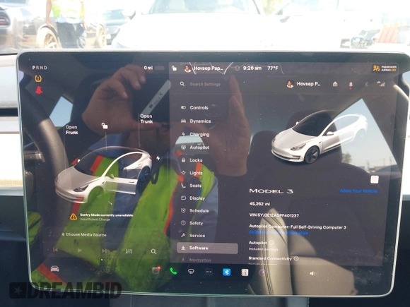 2023 Tesla Model 3 z VIN 5YJ3E1EA5PF401237, wystawiony jako IAAI lot #42520423 z przebiegiem 45 262 mil mil oraz . Historia ofert i sprzedaży dostępna na DreamBid. Obrazek 7.