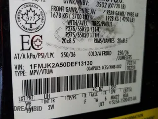 2013 Ford Expedition Max Limited z VIN 1FMJK2A50DEF13130, wystawiony jako Copart lot #62596925 z przebiegiem 101 446 mil mil oraz Szkoda całkowita • Salvage title. Historia ofert i sprzedaży dostępna na DreamBid. Obrazek 14.