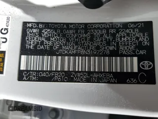 2022 Toyota Prius LE z VIN JTDKAMFP8N3197278, wystawiony jako Copart lot #55828765 z przebiegiem 122 709 mil mil oraz Szkoda całkowita • Salvage title. Historia ofert i sprzedaży dostępna na DreamBid. Obrazek 12.