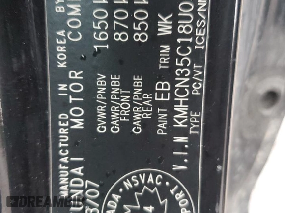 2008 Hyundai Accent Man L with VIN KMHCN35C18U057200, listed as a Copart auction lot 85137044 with 259,088 mi miles and Salvage Title. Bid and sale history available at carsss.com. Image 12.