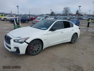 2018 Infiniti Q50 RED SPORT 400 with VIN JN1FV7ARXJM481860, listed as a IAAI auction lot 41200455 with 35,333 mi miles. Bid and sale history available at carsss.com. Image 17.