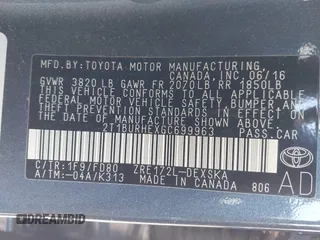 2016 Toyota Corolla L with VIN 2T1BURHEXGC699963, listed as a IAAI auction lot 41999743 with 71,633 mi miles and . Bid and sale history available at DreamBid. Image 9.