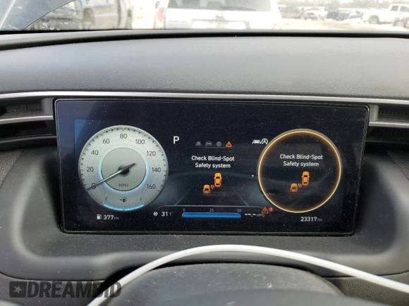 2023 Hyundai Tucson SEL with VIN 5NMJF3AE8PH237022, listed as a Copart auction lot 42129795 with 23,317 mi miles and Salvage Title. Bid and sale history available at carsss.com. Image 9.