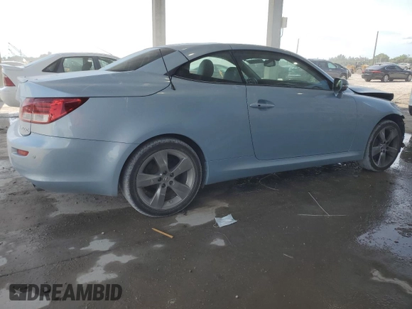 2011 Lexus IS 350 C with VIN JTHFE2C24B2506442, listed as a Copart auction lot 58697855 with 122,795 mi miles and Salvage title. Bid and sale history available at DreamBid. Image 3.