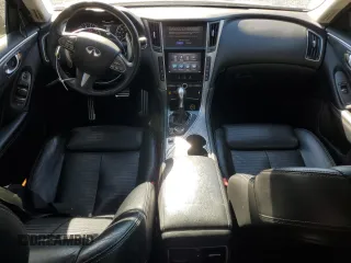 2016 Infiniti Q50 Red Sport 400 with VIN JN1FV7AR5GM450301, listed as a Copart auction lot 87959525 with 102,315 mi miles and Salvage Title. Bid and sale history available at DreamBid. Image 8.