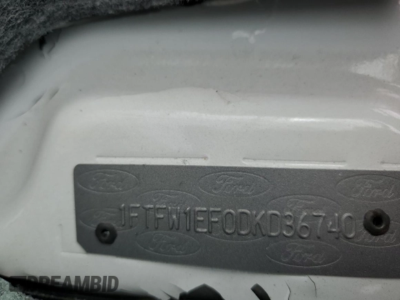 2013 Ford F-150 XL with VIN 1FTFW1EF0DKD36740, listed as a Copart auction lot 57592335 with Not provided miles and Non repairable. Bid and sale history available at DreamBid. Image 13.