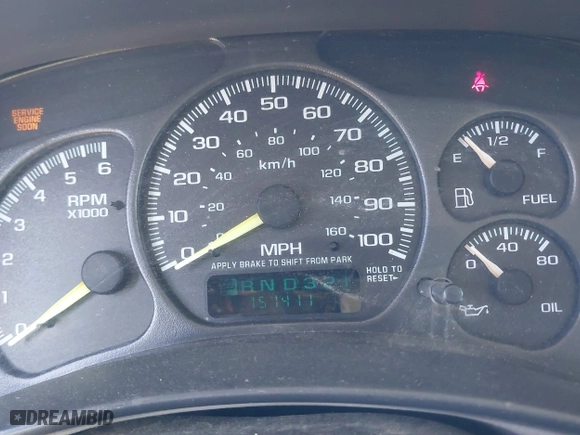 2001 Chevrolet Tahoe LT with VIN 1GNEC13T01J132932, listed as a IAAI auction lot 41398864 with 151,411 mi miles. Bid and sale history available at carsss.com. Image 7.