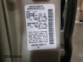2002 Infiniti QX4 Luxury z VIN JNRDR09Y12W256115, wystawiony jako Copart lot #46263245 z przebiegiem 162 238 mil mil oraz Szkoda całkowita • Salvage title. Historia ofert i sprzedaży dostępna na DreamBid. Obrazek 12.