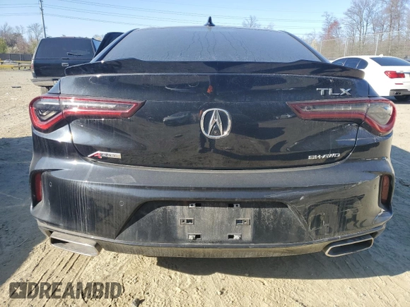 2022 Acura TLX w/A-Spec Package with VIN 19UUB6F50NA002190, listed as a Copart auction lot 50175855 with Not Provided miles and Salvage Title. Bid and sale history available at DreamBid. Image 6.