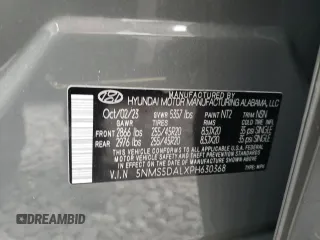 2023 Hyundai Santa Fe Calligraphy with VIN 5NMS5DALXPH630368, listed as a Copart auction lot 57386375 with 9,026 mi miles and Salvage title. Bid and sale history available at DreamBid. Image 14.