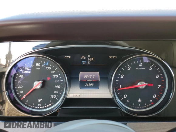 2018 Mercedes-Benz E-Class E 400 with VIN WDD1K6FB5JF052657, listed as a Copart auction lot 46837775 with 36,599 mi miles and Salvage Title. Bid and sale history available at carsss.com. Image 9.