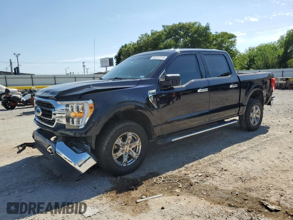 2021 Ford F-150 XL with VIN 1FTFW1E5XMFA47980, listed as a Copart auction lot 56737215 with 63,781 mi miles and Salvage title. Bid and sale history available at DreamBid. Image 1.