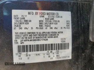 2017 Ford Edge Titanium with VIN 2FMPK4K98HBC17426, listed as a Copart auction lot 67284704 with 95,764 mi miles and Salvage Title. Bid and sale history available at carsss.com. Image 13.