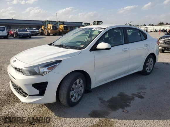 2021 Kia Rio LX with VIN 3KPA24AD6ME420396, listed as a Copart auction lot 46121885 with 53,484 mi miles and Salvage Title. Bid and sale history available at carsss.com. Image 1.
