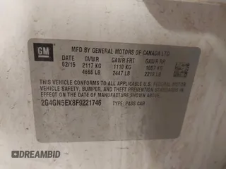 2015 Buick Regal Premium I with VIN 2G4GN5EX8F9221746, listed as a IAAI auction lot 41721345 with 117,475 mi miles and . Bid and sale history available at DreamBid. Image 9.