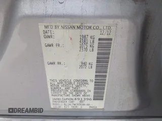 2013 Nissan Altima SV with VIN 1N4BL3APXDN491396, listed as a IAAI auction lot 41916221 with Not Provided miles and . Bid and sale history available at carsss.com. Image 9.