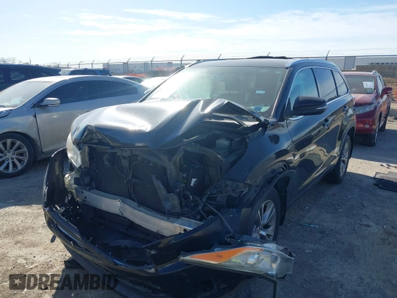 2014 Toyota Highlander XLE z VIN 5TDJKRFH9ES039366, wystawiony jako IAAI lot #41779728 z przebiegiem 156 933 mil mil oraz . Historia ofert i sprzedaży dostępna na DreamBid. Obrazek 2.