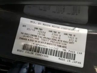 2019 Mazda Mazda3 Hatchback w/Premium Pkg with VIN JM1BPBNM8K1141262, listed as a Copart auction lot 49393133 with 58,979 mi miles. Bid and sale history available at carsss.com. Image 12.
