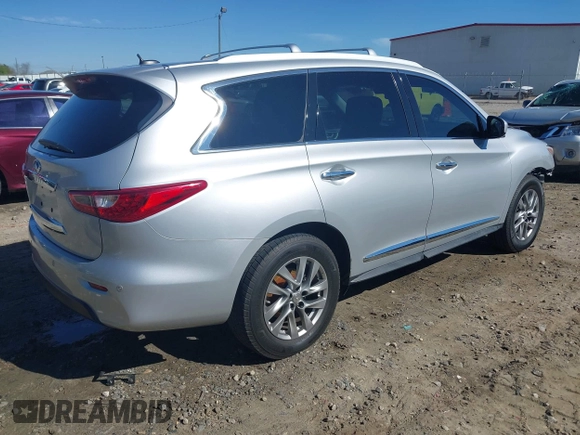 2013 Infiniti JX35 with VIN 5N1AL0MM3DC336945, listed as a IAAI auction lot 41858705 with 114,784 mi miles. Bid and sale history available at carsss.com. Image 4.