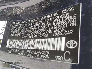 2021 Toyota Corolla LE with VIN JTDVPMAE9MJ122648, listed as a Copart auction lot 50896255 with 44,451 mi miles and Clean Title. Bid and sale history available at carsss.com. Image 12.
