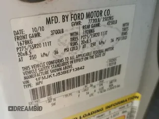 2011 Ford Expedition Max XLT with VIN 1FMJK1J53BEF13842, listed as a Copart auction lot 58930095 with 226,803 mi miles and Non repairable. Bid and sale history available at DreamBid. Image 14.