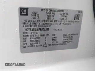 2015 Cadillac Escalade ESV Premium z VIN 1GYS4TKJ6FR708255, wystawiony jako IAAI lot #42244621 z przebiegiem 31 407 mil mil oraz . Historia ofert i sprzedaży dostępna na DreamBid. Obrazek 9.