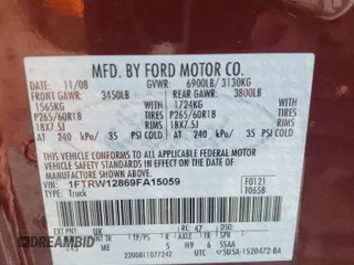 2009 Ford F-150 XL with VIN 1FTRW12869FA15059, listed as a Copart auction lot 48548675 with 90,153 mi miles and Non Repairable. Bid and sale history available at carsss.com. Image 12.