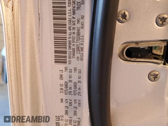 2016 Ram 1500 Lone Star with VIN 1C6RR7LT7GS380441, listed as a Copart auction lot 88371695 with 137,286 mi miles and Salvage title. Bid and sale history available at DreamBid. Image 14.