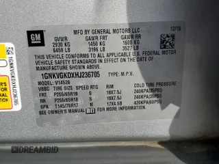 2017 Chevrolet Traverse LT with VIN 1GNKVGKDXHJ236705, listed as a Copart auction lot 41686105 with Not Provided miles and Non Repairable. Bid and sale history available at DreamBid. Image 13.