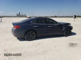 2019 Genesis G70 Advanced with VIN KMTG34LA0KU017086, listed as a Copart auction lot 47943445 with 87,692 mi miles and Salvage title. Bid and sale history available at DreamBid. Image 3.