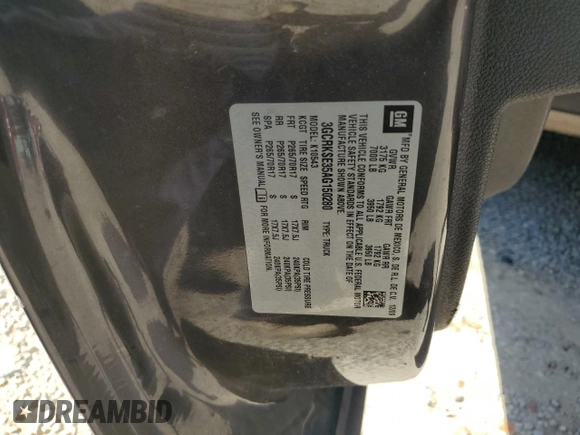 2010 Chevrolet Silverado 1500 LT with VIN 3GCRKSE35AG150280, listed as a Copart auction lot 51660675 with Not Provided miles and Salvage Title. Bid and sale history available at DreamBid. Image 14.