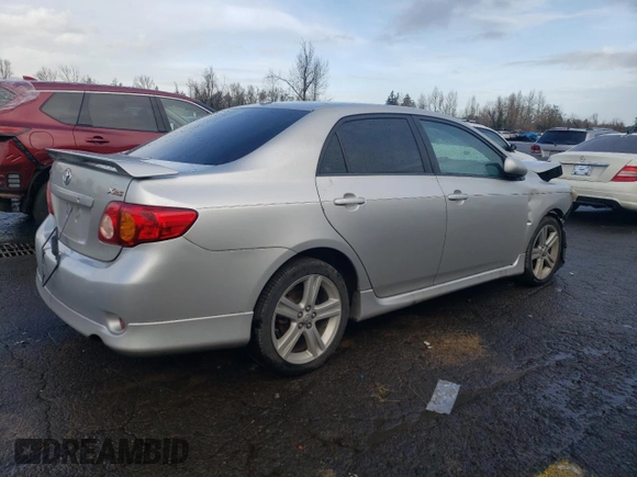 2009 Toyota Corolla XRS with VIN 1NXBE40E39Z004638, listed as a Copart auction lot 85931084 with 205,424 mi miles and Salvage Title. Bid and sale history available at carsss.com. Image 3.