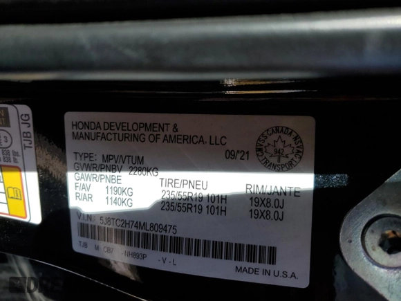 2021 Acura RDX Advance with VIN 5J8TC2H74ML809475, listed as a Copart auction lot 48109125 with 98,517 mi miles and Salvage Title. Bid and sale history available at DreamBid. Image 14.