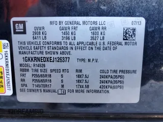 2014 GMC Acadia SLE with VIN 1GKKRNEDXEJ126377, listed as a Copart auction lot 53055365 with 156,866 mi miles and Clean Title. Bid and sale history available at carsss.com. Image 13.