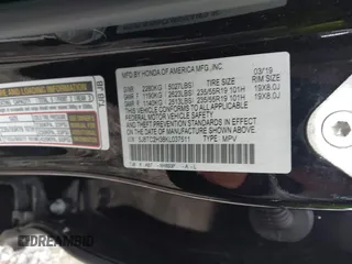 2019 Acura RDX with VIN 5J8TC2H38KW037511, listed as a IAAI auction lot 42043170 with 89,225 mi miles. Bid and sale history available at carsss.com. Image 9.