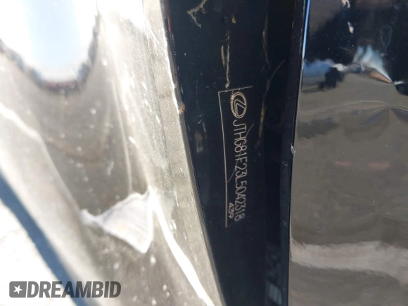 2020 Lexus IS 300 F Sport with VIN JTHG81F23L5042318, listed as a IAAI auction lot 41822181 with Not provided miles and . Bid and sale history available at DreamBid. Image 9.