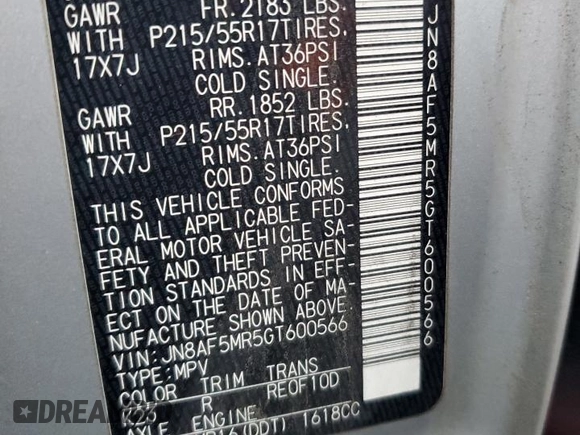 2016 Nissan Juke S z VIN JN8AF5MR5GT600566, wystawiony jako Copart lot #86518804 z przebiegiem 91 793 mil mil oraz Szkoda całkowita • Salvage title. Historia ofert i sprzedaży dostępna na DreamBid. Obrazek 13.