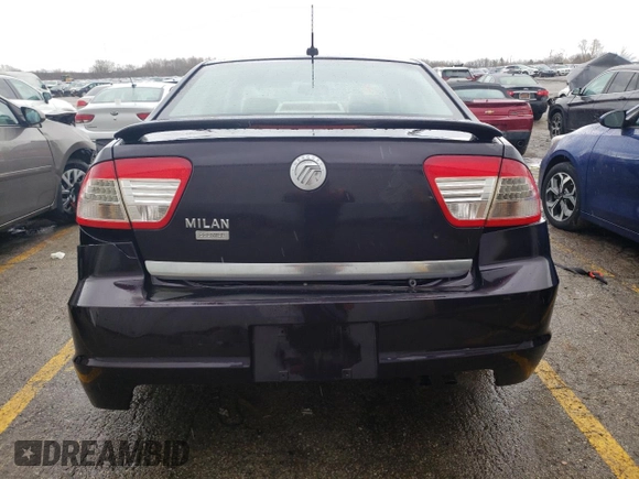 2007 Mercury Milan Premier with VIN 3MEHM08Z07R664981, listed as a Copart auction lot 49688754 with 122,068 mi miles and Salvage Title. Bid and sale history available at carsss.com. Image 6.