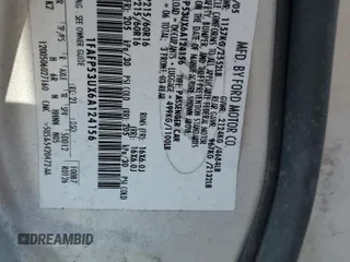 2006 Ford Taurus SE с VIN 1FAFP53UX6A124156, выставлен на аукционе Copart как лот 62056905 с пробегом 121 043 миль миль и Списание • Salvage title. История ставок и продаж доступна на DreamBid. Изображение 12.