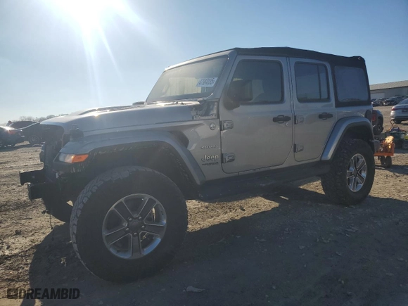 2018 Jeep Wrangler Unlimited Sahara with VIN 1C4HJXEN2JW175782, listed as a Copart auction lot 47984035 with 48,005 mi miles and Clean Title. Bid and sale history available at carsss.com. Image 1.