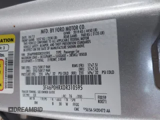 2013 Ford Fusion SE with VIN 3FA6P0HRXDR310595, listed as a IAAI auction lot 42610163 with 224,250 mi miles and . Bid and sale history available at DreamBid. Image 9.