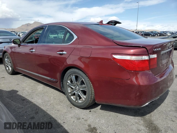 2008 Lexus LS 460 with VIN JTHBL46F585084185, listed as a Copart auction lot 51470605 with 76,480 mi miles and Salvage Title. Bid and sale history available at DreamBid. Image 2.