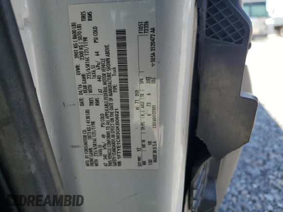 2016 Ford Transit Cargo с VIN 1FTYE1CM3GKB06921, выставлен на аукционе Copart как лот 65886415 с пробегом 147 902 миль миль и Чистый • Clean title. История ставок и продаж доступна на DreamBid. Изображение 13.