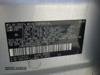2010 Toyota RAV4 with VIN JTMZF4DV9AD017067, listed as a Copart auction lot 50246305 with 257,565 mi miles and Salvage title. Bid and sale history available at DreamBid. Image 15.