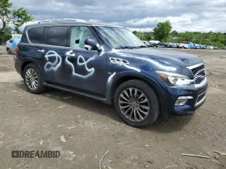 2015 Infiniti QX80 z VIN JN8AZ2NE4F9083550, wystawiony jako Copart lot #58028575 z przebiegiem 87 495 mil mil oraz Szkoda całkowita • Salvage title. Historia ofert i sprzedaży dostępna na DreamBid. Obrazek 4.